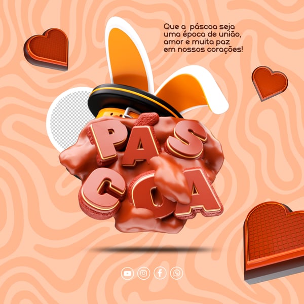SELO 3D PÁSCOA PARA REDES SOCIAIS