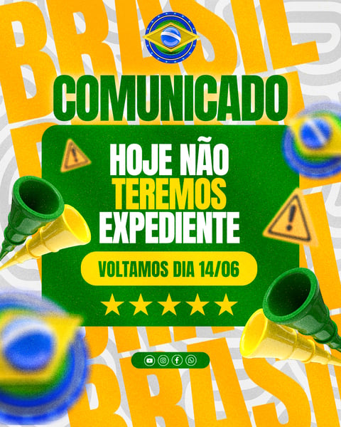 Post Instagram Comunicado Brasil Copa PSD Editável