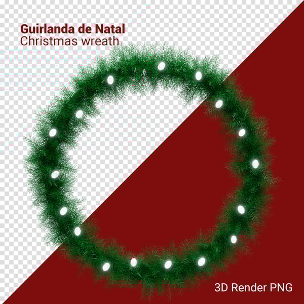 YRS GUIRLANDA DE NATAL 3D RENDER PNG PARA COMPOSIÇÃO (28)