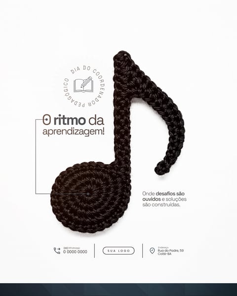 O RITMO DA APRENDIZAGEM DIA DO COORDENADOR PEDAGÓGICO SOCIAL MEDIA PSD EDITÁVEL