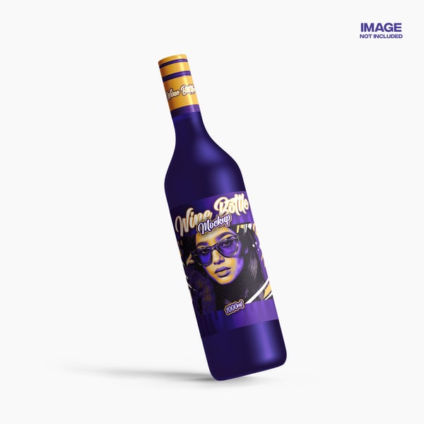 REALISTIC WINE BOTTLE MOCKUP FOR LABEL BRANDING 3