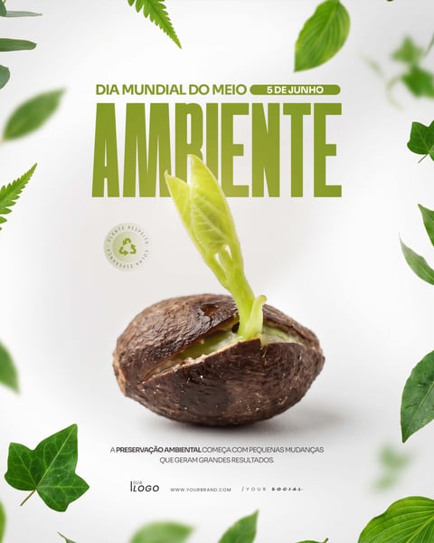 DIA MUNDIAL DO MEIO AMBIENTE NATUREZA SOCIAL MEDIA PSD EDITÁVEL 2