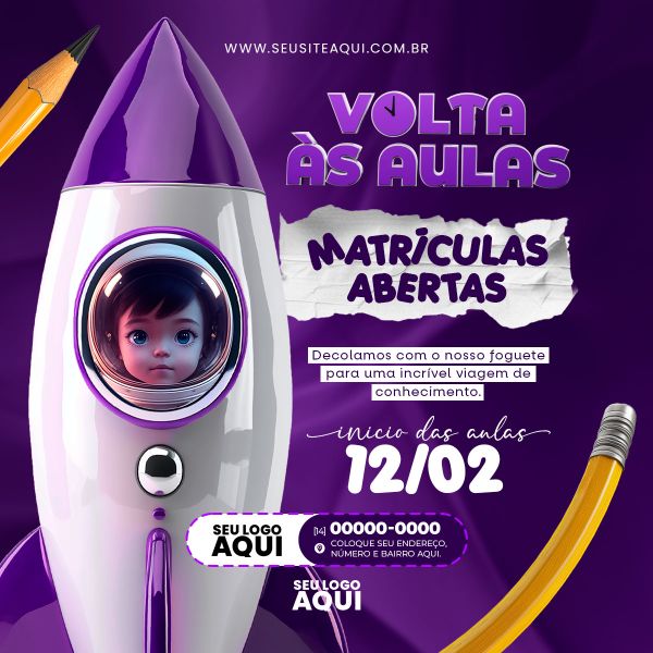 VOLTA ÀS AULAS | MATRÍCULAS ABERTAS | ESCOLA | PSD EDITÁVEL