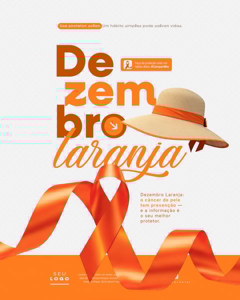 DEZEMBRO LARANJA MÊS DE CONSCIENTIZAÇÃO SOBRE O CÂNCER DE PELE SOCIAL MEDIA PSD EDITÁVEL (5)