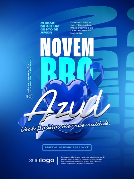 NOVEMBRO AZUL MÊS DE COMBATE AO CÂNCER DE PRÓSTATA SOCIAL MEDIA PSD EDITÁVEL 16