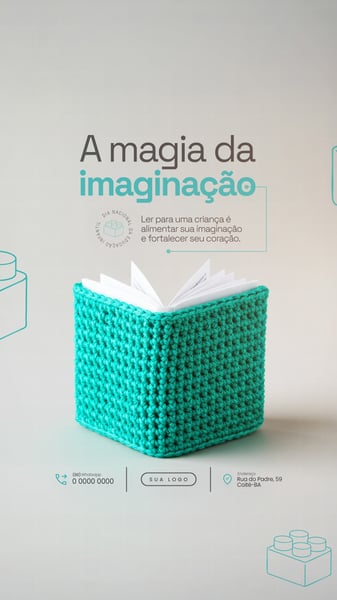 A MAGIA DA IMAGINAÇÃO DIA NACIONAL DA EDUCAÇÃO INFANTIL SOCIAL MEDIA PSD EDITÁVEL