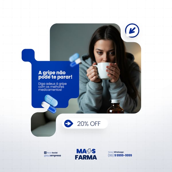 FARMÁCIA REMÉDIOS CÁPSULA FORMULAS MEDICAMNETOS PROMOÇÃO SOCIAL MEDIA PSD EDITÁVEL