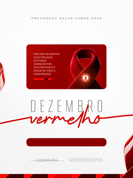 CAMPANHA DEZEMBRO VERMELHO SAÚDE SOCIAL MEDIA FLYER PSD EDITÁVEL