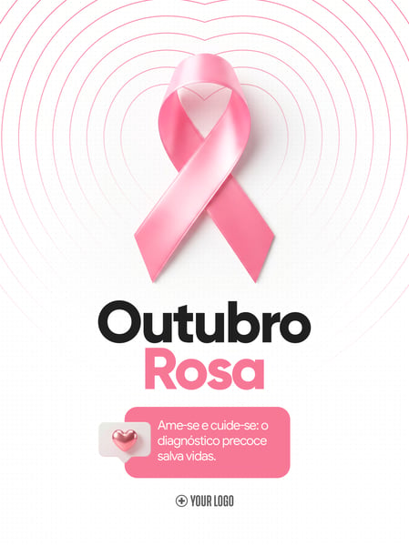 Outubro Rosa CÂNCER DE MAMA SOCIAL MEDIA FLYER PSD EDITÁVEL