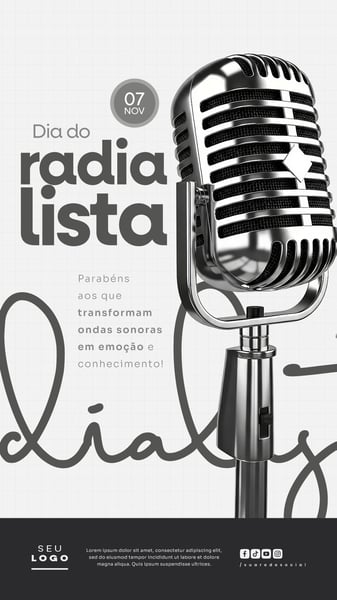 DIA DO RADIALISTA 7 DE NOVEMBRO STORY SOCIAL MEDIA PSD EDITÁVEL 4