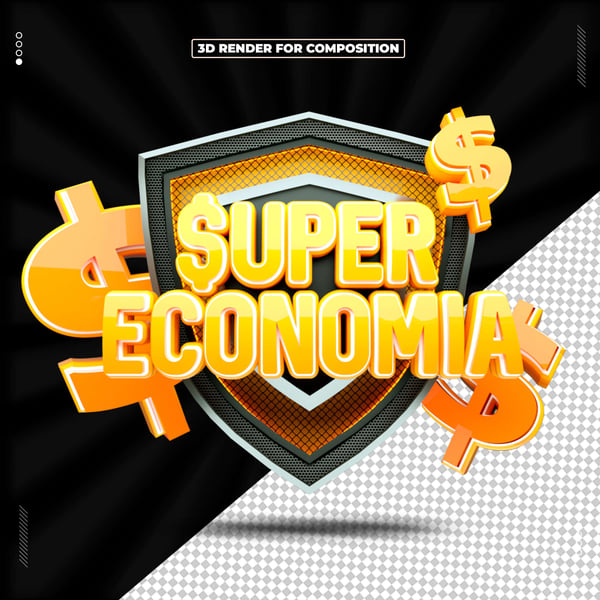 SELO 3D SUPER ECONOMIA PARA COMPOSIÇÃO