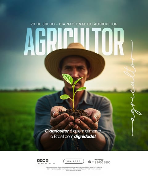 28 DE JULHO - DIA NACIONAL DO AGRICULTOR FLYER SOCIAL MEDIA PSD EDITÁVEL
