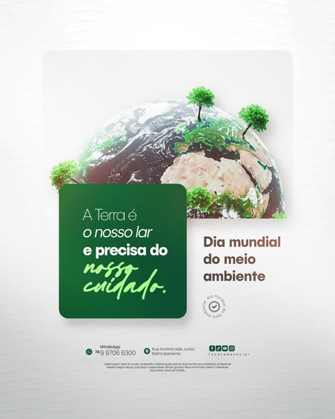 05 DE JUNHO - DIA MUNDIAL DO MEIO AMBIENTE SOCIAL MEDIA PSD EDITÁVEL