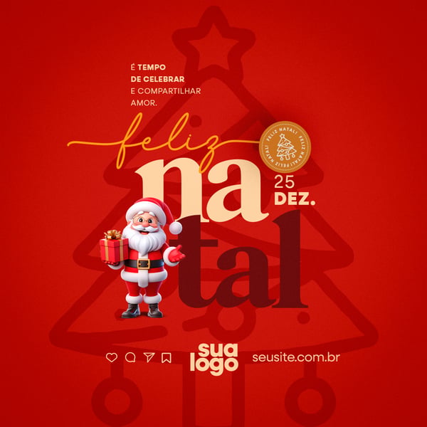 Feliz Natal Post Social Media PSD Editável