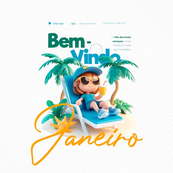 BEM VINDO JANEIRO SOCIAL MEDIA PSD EDITÁVEL