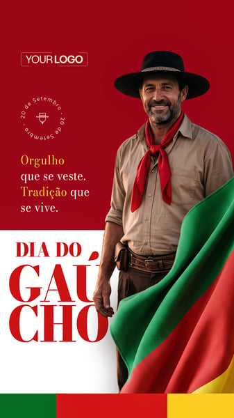 STORY DIA DO GAÚCHO REVOLUÇÃO FARROUPILHA 20 DE SETEMBRO SOCIAL MEDIA PSD EDITÁVEL 10
