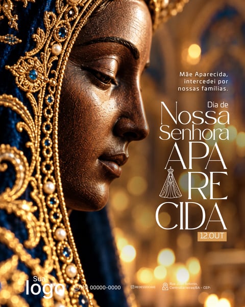 DIA DE NOSSA SENHORA APARECIDA 12 DE OUTUBRO SOCIAL MEDIA PSD EDITÁVEL 6