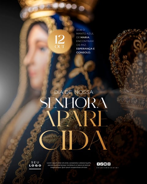 DIA DE NOSSA SENHORA APARECIDA 12 DE OUTUBRO SOCIAL MEDIA PSD EDITÁVEL 4