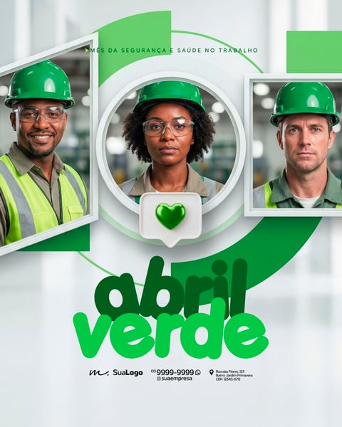 CAMPANHA ABRIL VERDE SEGURANÇA NO TRABALHO PREVENÇÃO SOCIAL MEDIA PSD EDITÁVEL 11
