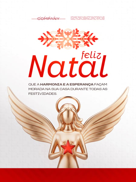 FELIZ NATAL ANJO DOURADO SOCIAL MEDIA FLYER PSD EDITÁVEL