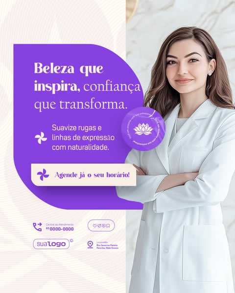 ESTÉTICA CLÍNICA DE BELEZA FEED VERTICAL SOCIAL MEDIA PSD EDITÁVEL