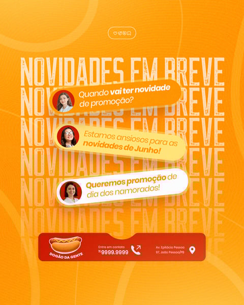 CACHORRO QUENTE HOT DOG LANCHE SOCIAL MEDIA FEED POST EDITÁVEL