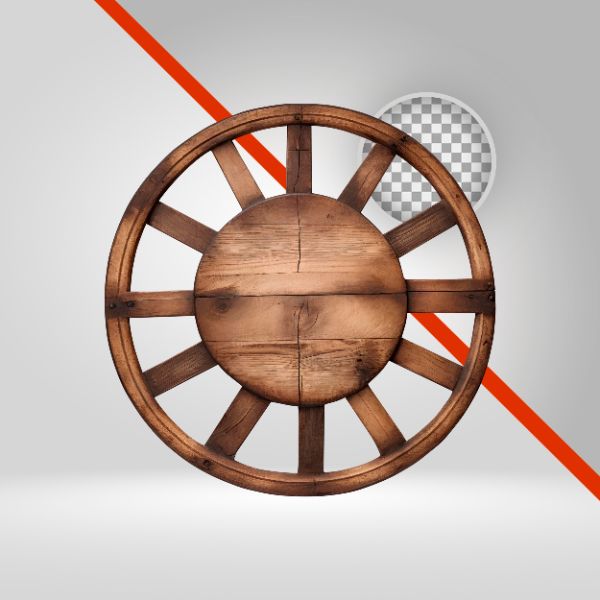 CÍRCULO DE MADEIRA 3D, RODA DE CARROÇA, ELIPSE, PLACA PRA TEXTO, ELEMENTO PNG, FUNDO TRANSPARENTE, FAZENDA, SÃO JOÃO