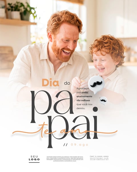 DIA DOS PAIS 09 DE AGOSTO SOCIAL MEDIA PSD EDITÁVEL 5