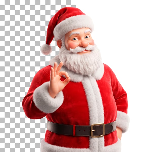 PAPAI NOEL FAZENDO OK COM A MÃO