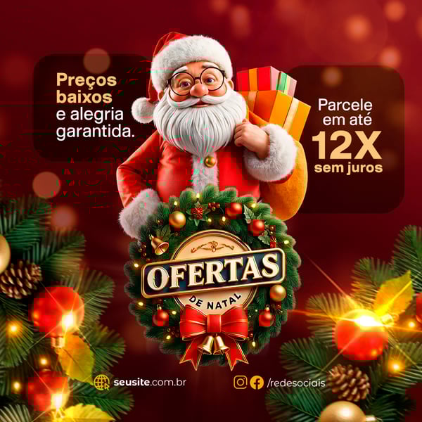 NATAL DE OFERTAS CAMPANHA ESPECIAL DE NATAL FEED PSD EDITÁVEL
