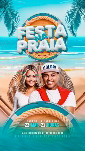 FLYER EVENTO FESTA NA PRAIA STORIES