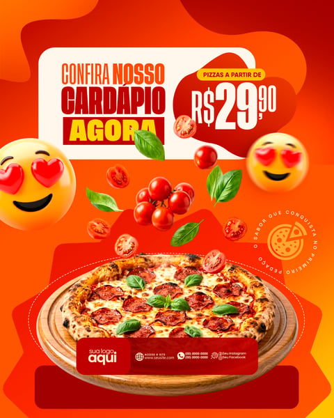 Social Media Pizzaria Delivery PSD Editável