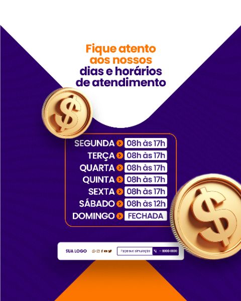 SOCIAL MEDIA - LOJA DE EMPRESTIMO - HORÁRIO DE FUNCIONAMENTO