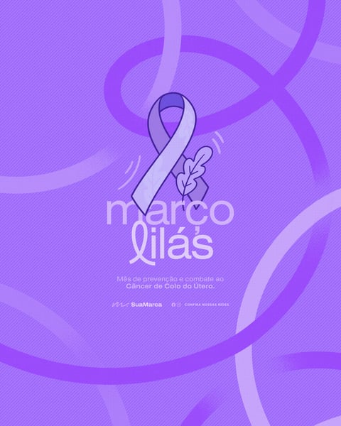Campanha Março Lilás Social Media Post PSD Editável