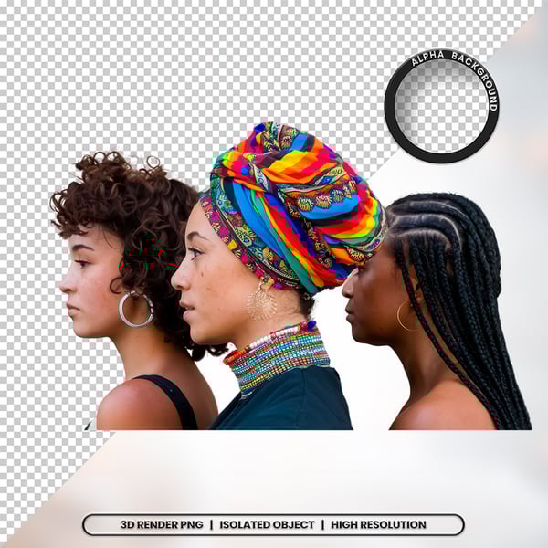 MULHER NEGRA AFRO ELEMENTO PSD PNG 90