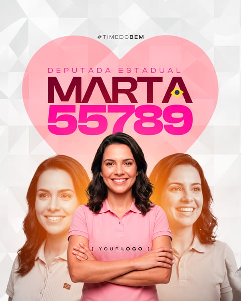 CARTAZ DE CAMPANHA DEPUTADA ESTADUAL MARTA PSD EDITÁVEL
