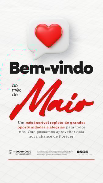 BEM VINDO MAIO SAUDAÇÃO MÊS SOCIAL MEDIA POST EDITÁVEL STORY 11
