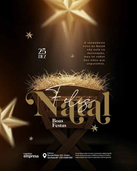 Feliz Natal 25 de Dezembro Social Media PSD Editável