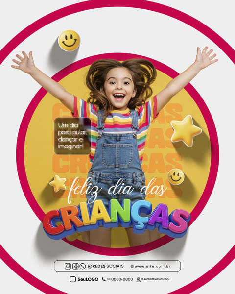 FELIZ DIA DAS CRIANÇAS 12 DE OUTUBRO FEED SOCIAL MEDIA PSD EDITÁVEL 08