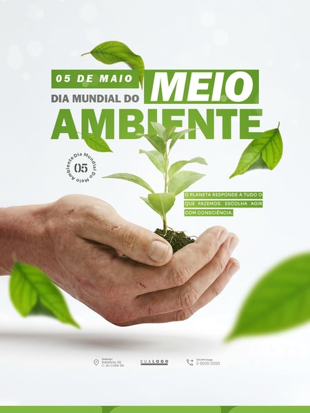 DIA MUNDIAL DO MEIO AMBIENTE 5 DE JUNHO SUSTENTABILIDADE SOCIAL MEDIA PSD EDITÁVEL