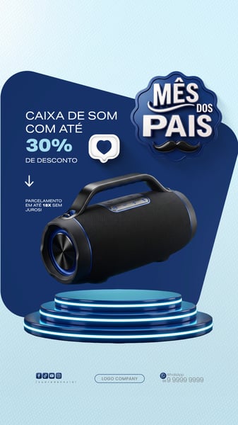 Oferta Dia dos Pais Vendas Banner Promocional Social Media PSD Editável 3 story