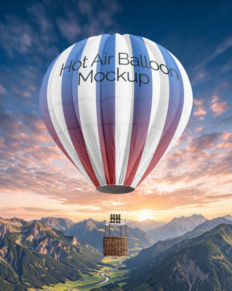 BALÃO DE AR QUENTE PSD EDITÁVEL MOCKUP