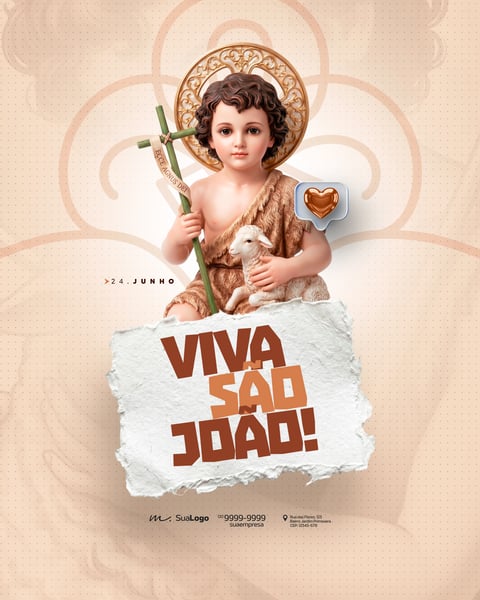 Post Viva São João para Redes Sociais PSD Editável