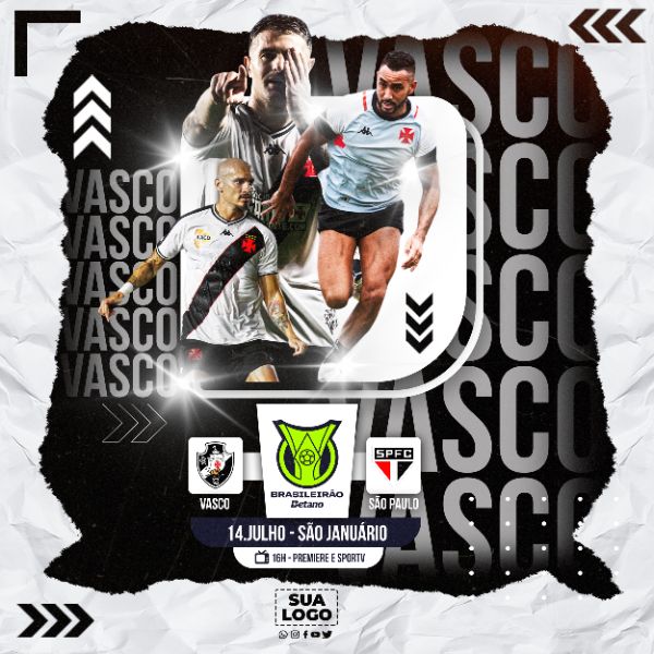 FLYER ESPORTIVO BRASILEIRÃO DIA DE JOGO VASCO