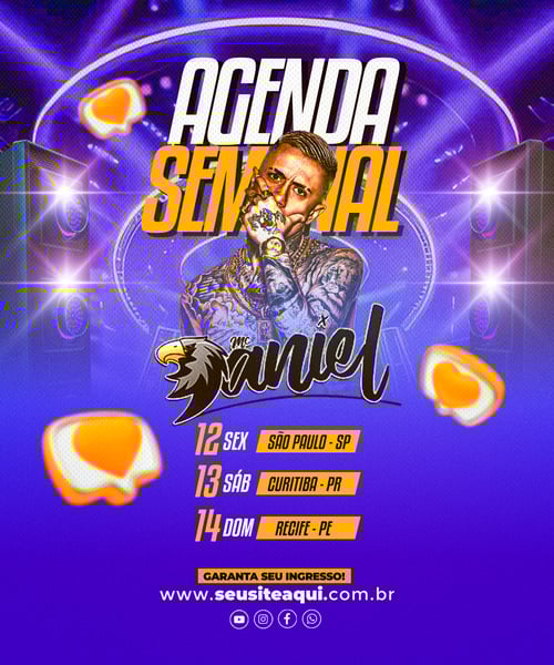 FLYER EVENTO AGENDA SEMANAL ARTISTA