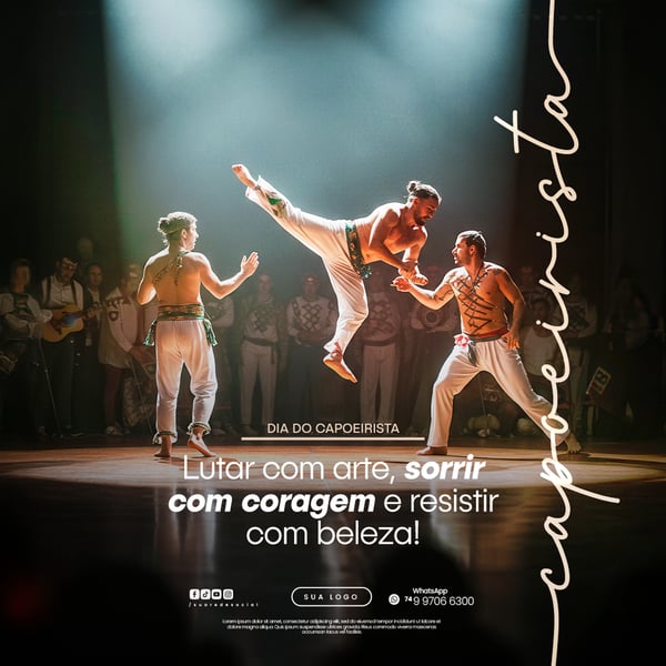 03 DE AGOSTO DIA DO CAPOEIRISTA CAPOEIRA FLYER SOCIAL MEDIA PSD EDITÁVEL