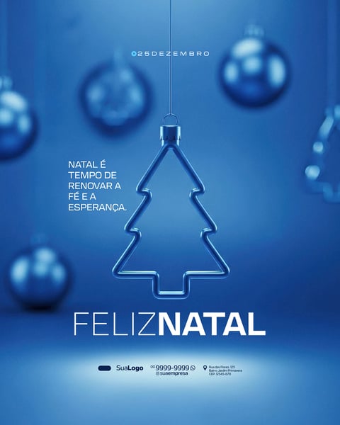 FEED FELIZ NATAL 25 DE DEZEMBRO SOCIAL MEDIA 6 PSD EDITÁVEL