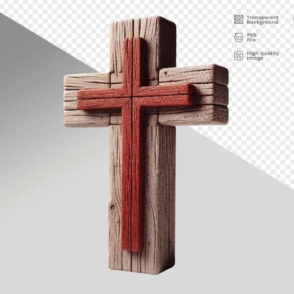 CRUZ DE MADEIRA - ELEMENTO 3D PARA COMPOSIÇÃO