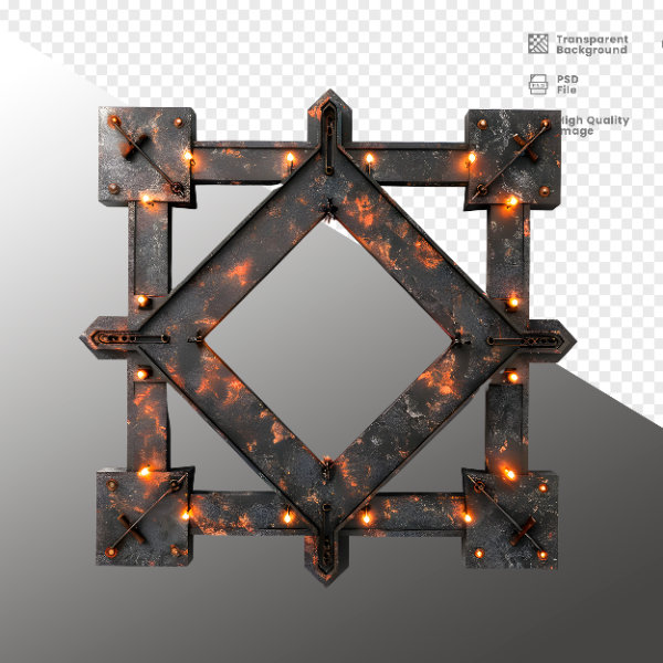 ELEMENTE DE FERRO COM LUZ - ELEMENTO 3D PARA COMPOSIÇÃO - IRON