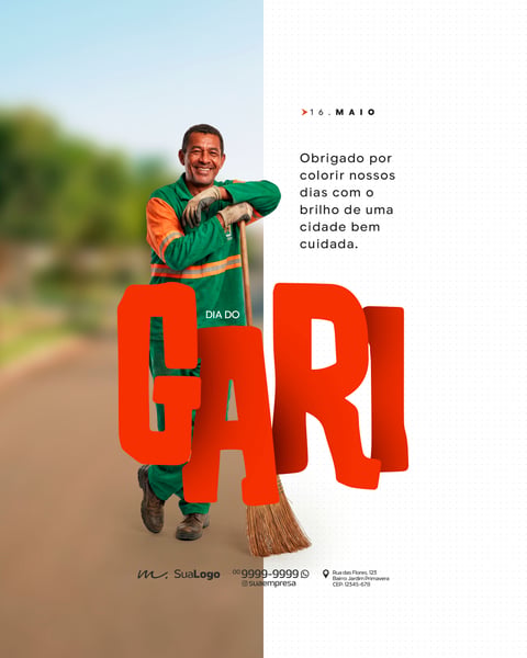 HOMENAGEM FELIZ DIA DO GARI 16 DE MAIO SOCIAL MEDIA PSD EDITÁVEL 3